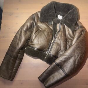 Brown Leather Jacket S